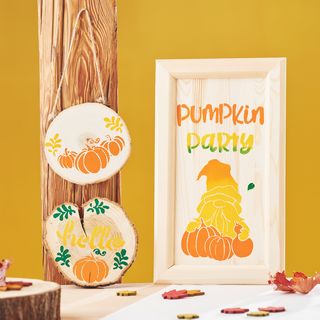 Herfsttafereel met stenciltechniek