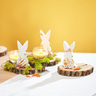 Gegossene Hasen mit Serviettentechnik