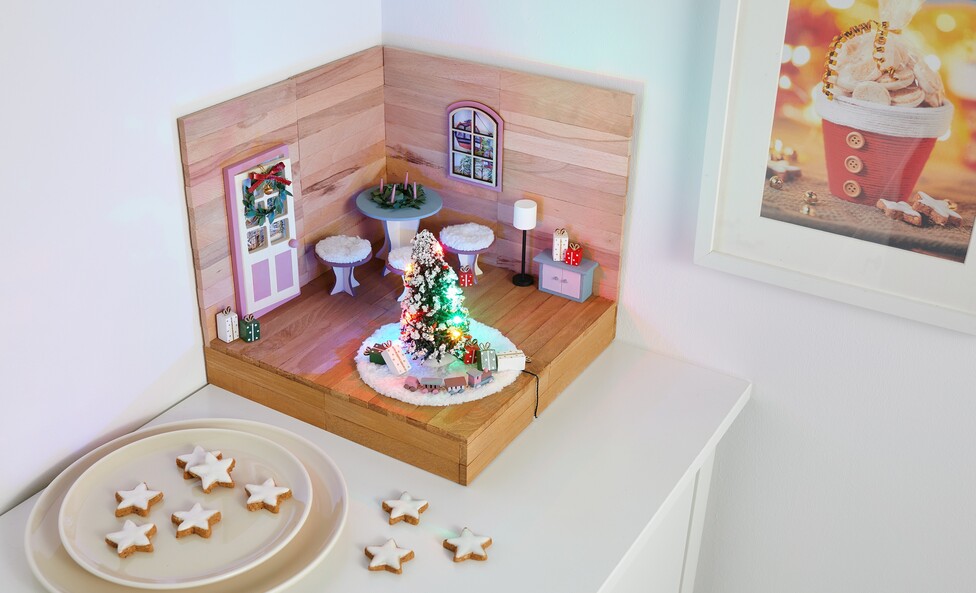 Miniatur-Szene Weihnachtszimmer