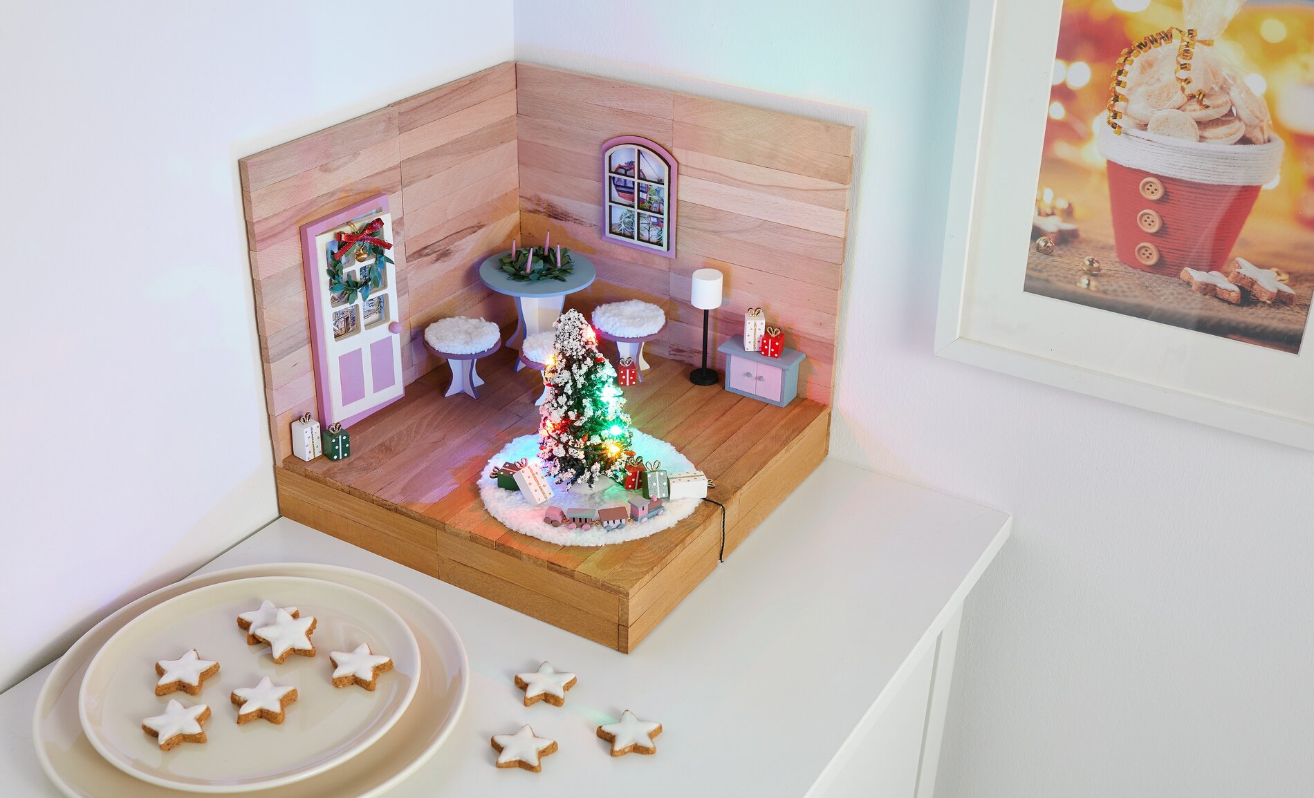 Miniatur-Szene Weihnachtszimmer