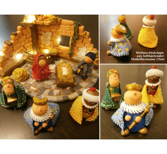 455_Bini_Weihnachtskrippe aus lufthärtender Modelliermasse (Ton)