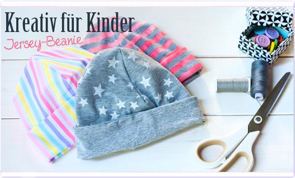 Kinderbeanies nähen Anleitung Beanies aus Jersey nähen für Kinder mit kostenloser Anleitung