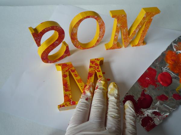 Sommer: tupfen Finger Buchstaben Deko