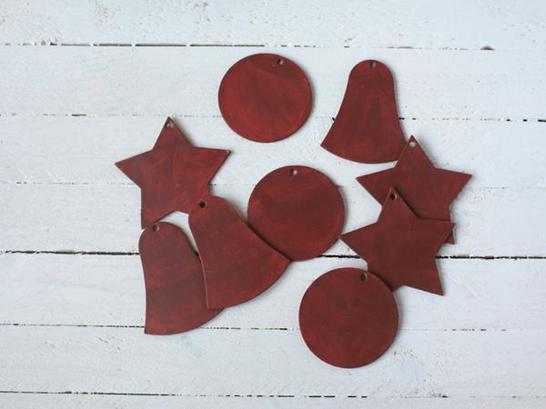 Geschenkanhänger in Rost-Optik - Anhänger bemalt Christbaumschmuck in Rost-Optik - Anhänger bemalt
