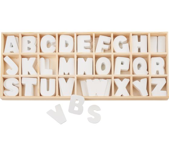 Direct Netelig inch VBS Houten letters assortiment, 156 witte letters | Knutselwinkel VBS Hobby