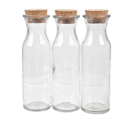 VBS Glasflaschen "Milk", 3er-Set