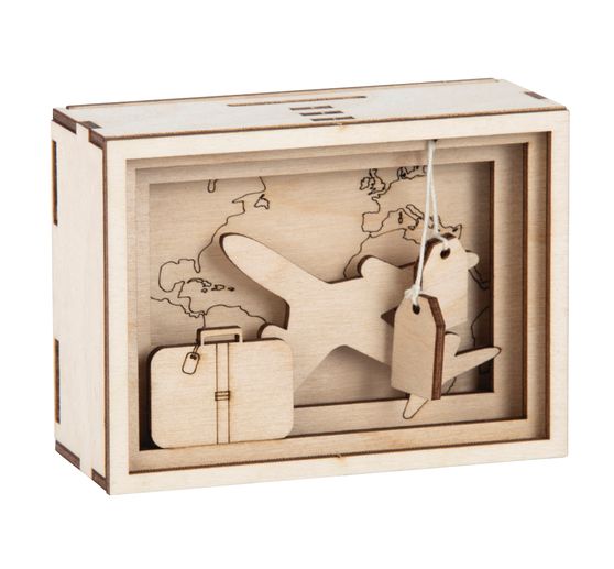 Wood building kit Money box "Journey"