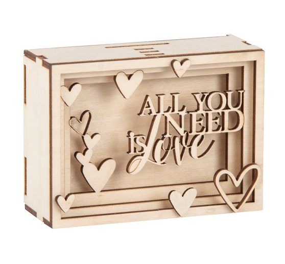 Kit de construction en bois tirelire « Love » - VBS Hobby