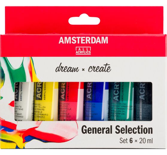 Set de peintures acryliques Talens AMSTERDAM « General Selection 6 »