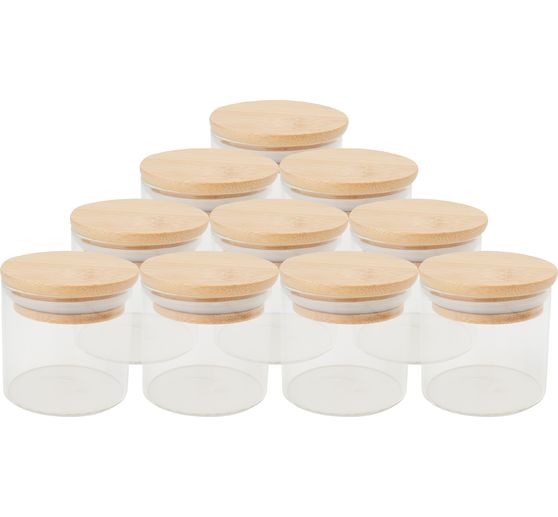 VBS Storage jars "Bini", with bamboo lid, 10 pieces