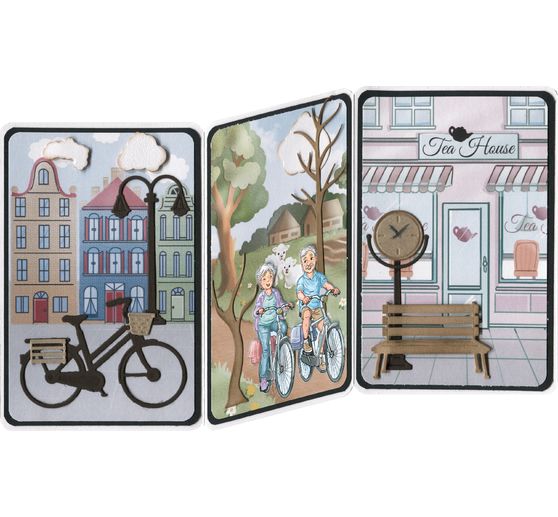 Punching template "Bicycle with basket"