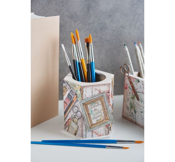 VBS Wooden pencil box, hexagonal