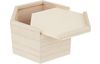 VBS Wooden box with sliding lid, hexagonal