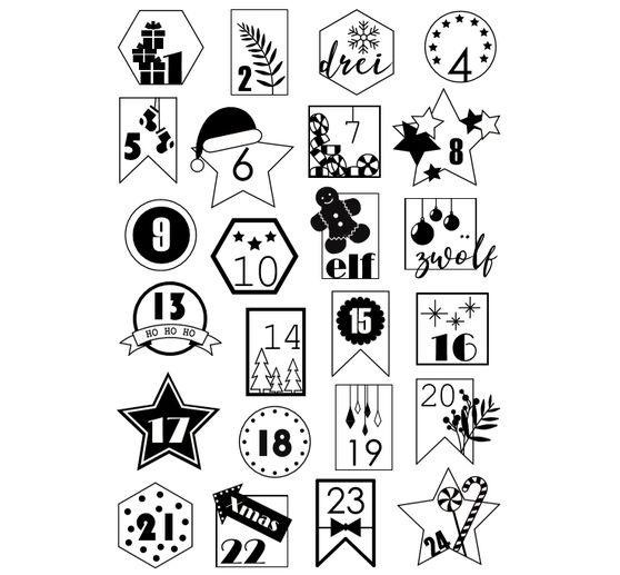 VBS Silicone stamp "Advent numbers"