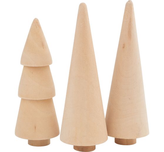 Wooden firs, set of 3