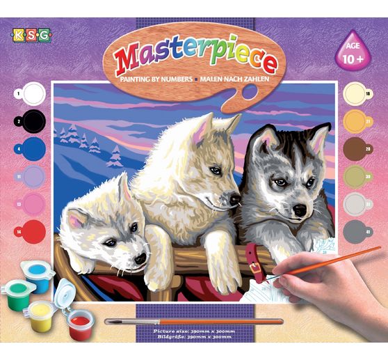 Schilderen op nummers "Huskies"