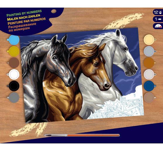 Schilderen op nummers "Wilde paarden"