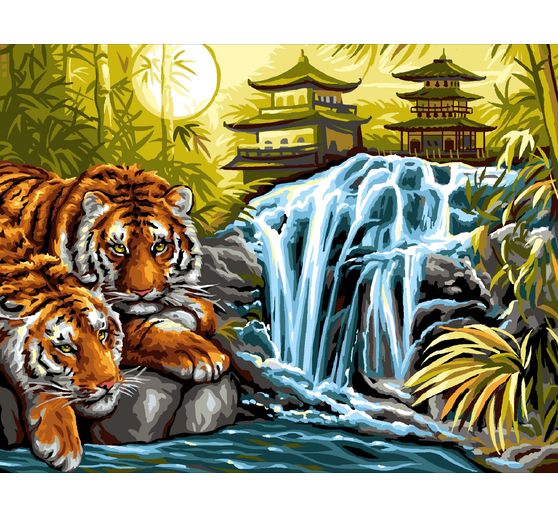 Painting by numbers "Tiger on the River"