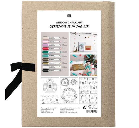 Voorbeeld mapje krijtmarker "Xmas in the air", 3 vellen