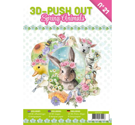 Livret de motifs 3D pré-estampés « Spring Animals »