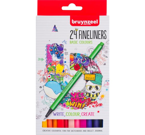 Bruynzeel Fineliners-set 24 kleuren