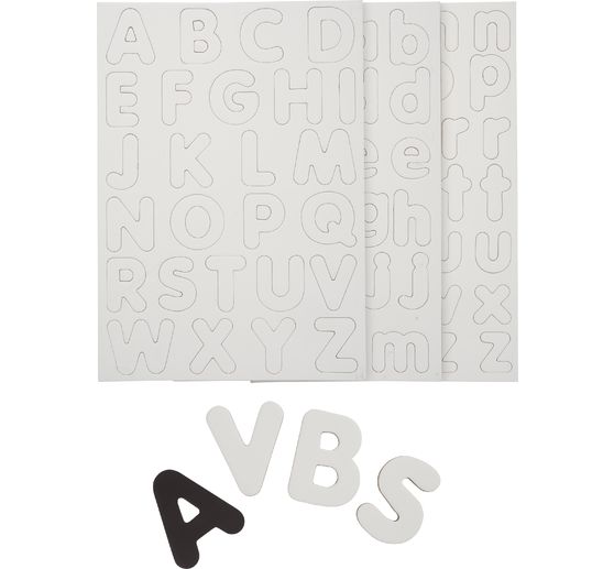 Blanco magnetische letters, 100 stuks
