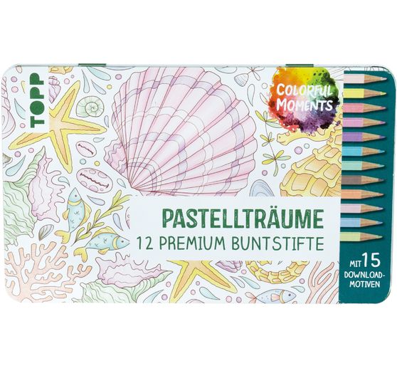 Boîte à dessin Colorful Moments avec crayons de couleur - Pastellträume