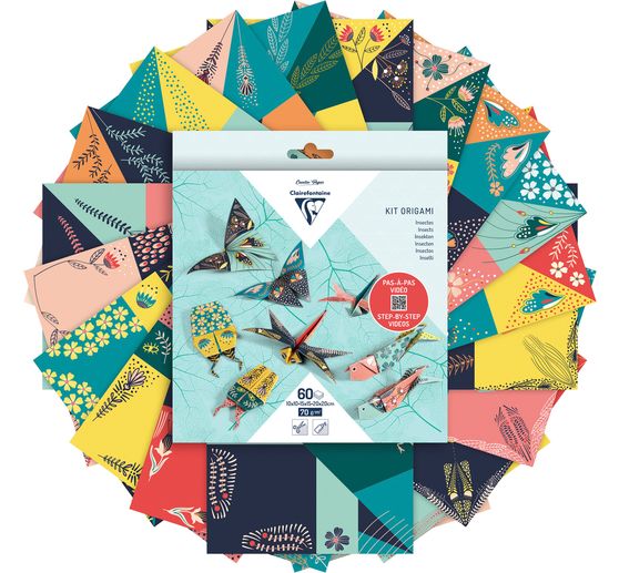 Vouwpapier-assortiment "Insecten", 60 vellen