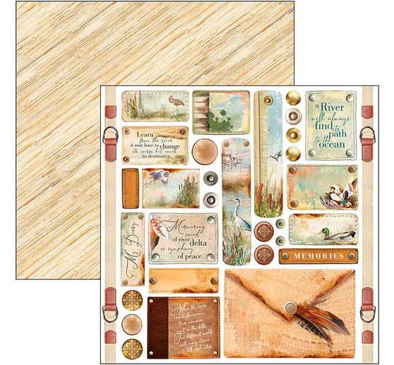 Papier scrapbooking « delta », 12 feuilles, 30,5 x 30,5 cm