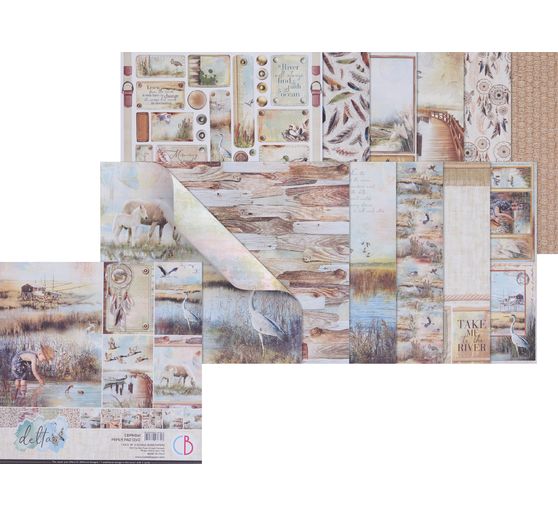 Papier scrapbooking « delta », 12 feuilles, 30,5 x 30,5 cm