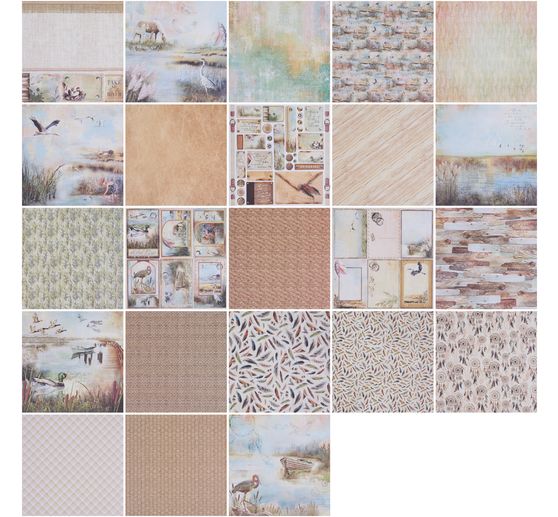 Papier scrapbooking « delta », 12 feuilles, 30,5 x 30,5 cm