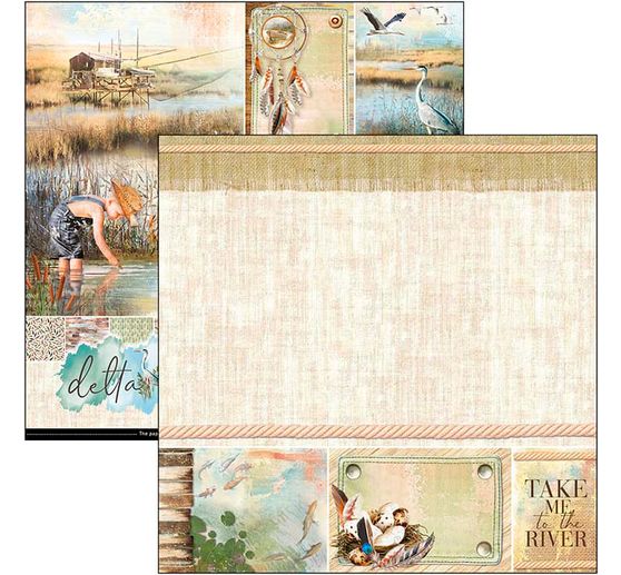 Papier scrapbooking « delta », 12 feuilles, 30,5 x 30,5 cm