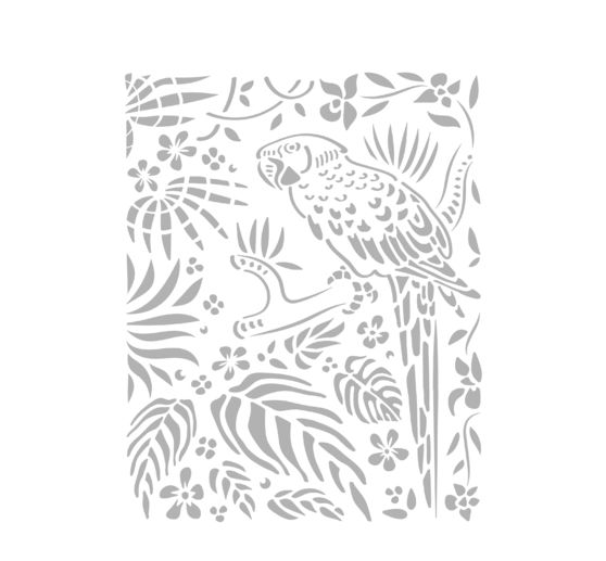 Sjabloon "Amazonia papegaai", 20 x 25 cm