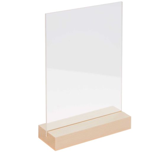 Rico Design houten standaard met dubbel acrylschijf, 10 x 15 cm