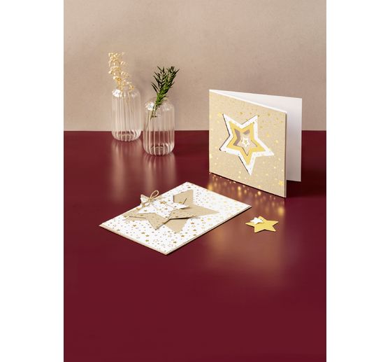 Karton-Block "Sterne" Gold/Silber
