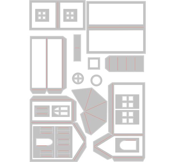 Gabarit d’estampe Sizzix Thinlits « Paper Village #2 by Tim Holtz »