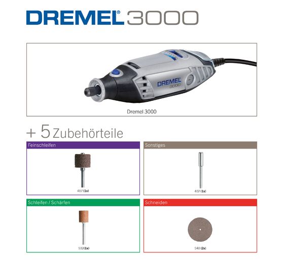 DREMEL 3000, incl. 5 pc., accessoires