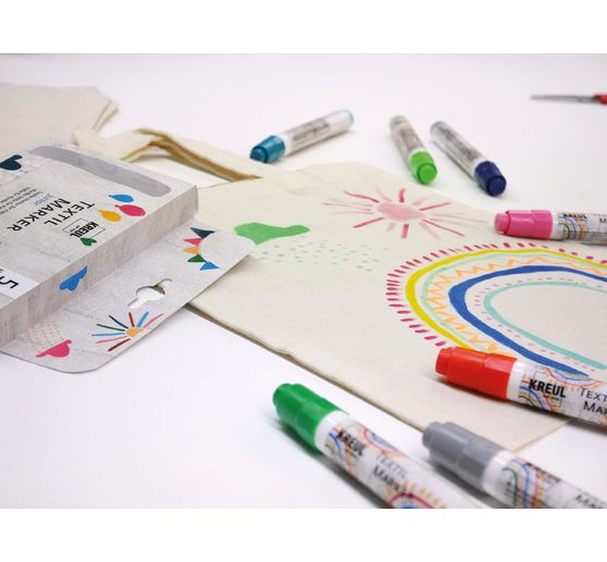 Textil Marker medium KREUL « Junior », set de 5