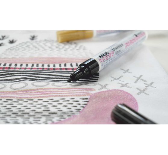 Textil Marker medium KREUL « Glitter », set de 5