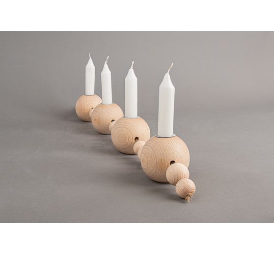 Bougeoir « Boule en bois », Ø 7 cm