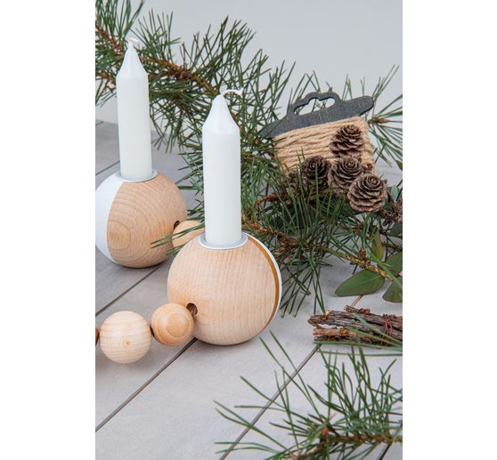 Bougeoir « Boule en bois », Ø 7 cm