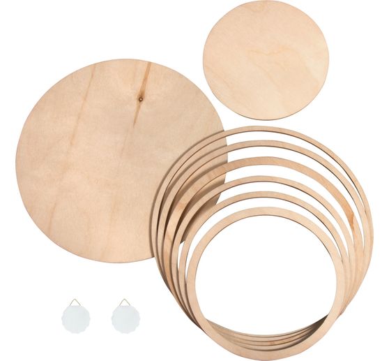 Wooden plates/rings set
