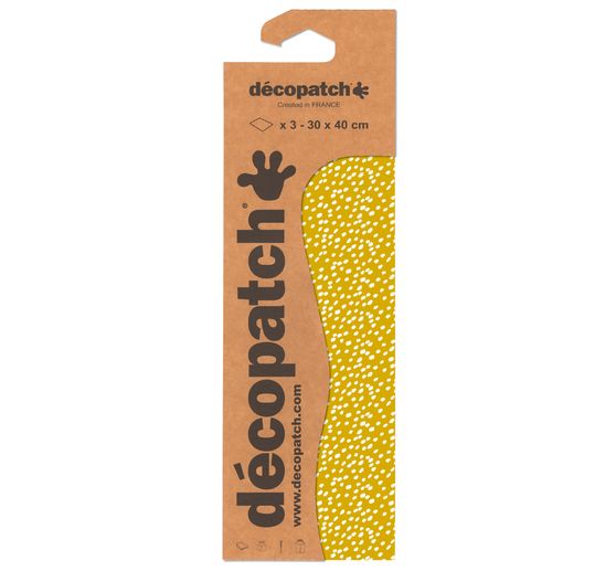 Décopatch-Papier "Flying Dots Safrangelb"