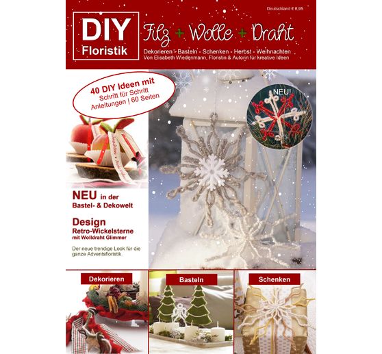 Tijdschrift DIY Vilt + Wol + Draad Herfst Kerst "Retro Wikkel Sterren"