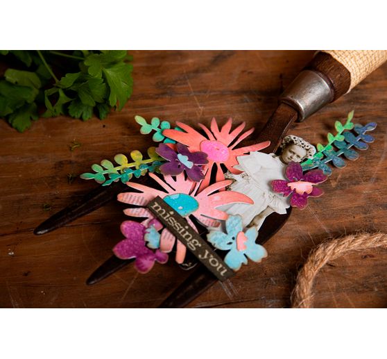 Sizzix Thinlits punching template"Modern Floristry by Tim Holtz" 