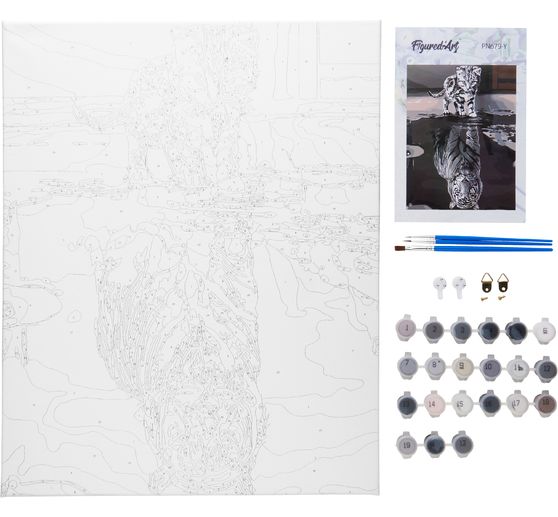 Peinture au numéro « Chat et tigre »