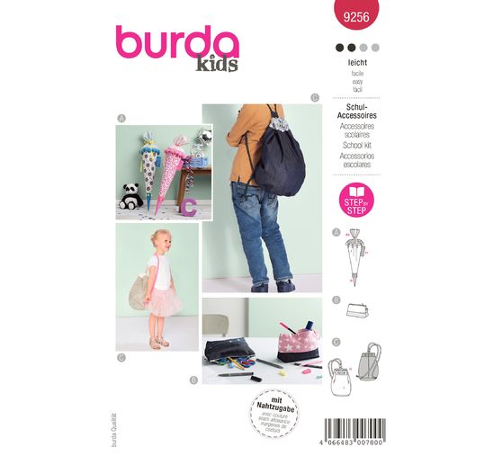 Burda Kinderpatroon schooltas, etui en gymtas nr. 9256