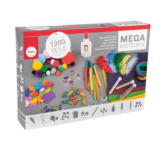 Mega knutsel box, ca. 1.200 onderdelen