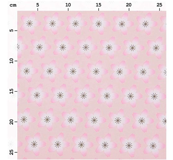 Katoen stof popeline "Sakura bloesem Rosé"