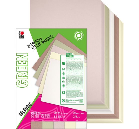 Marabu Green papierblokk natuur mix , DIN A4